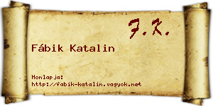 Fábik Katalin névjegykártya