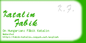 katalin fabik business card